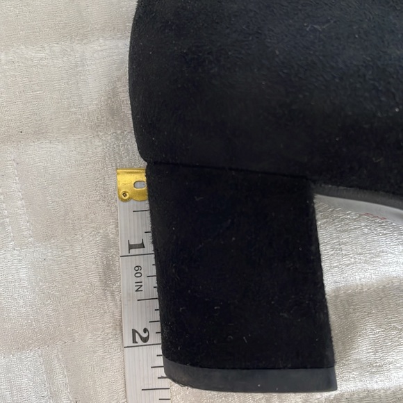 ‼️Clearout Price‼️ Pas de Rouge Comfortable Black Suede Block Heels - Picture 3 of 7